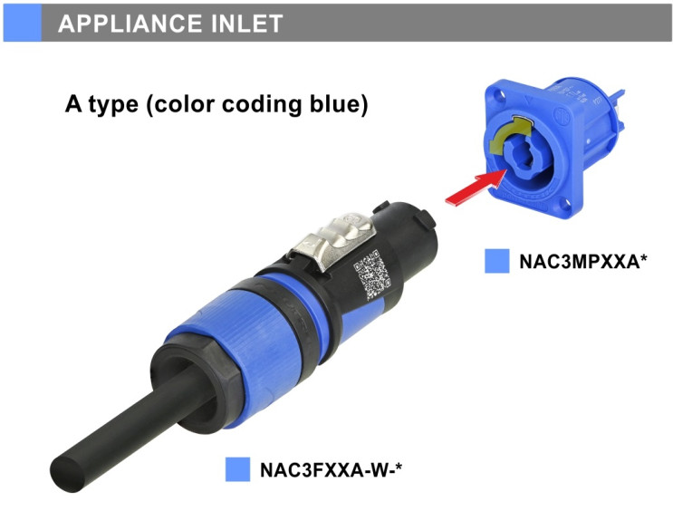 powerCON Blau-Grau Power IN-OUT